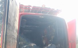 Boğazköy’de karavan olarak kullanılan van araçta yangın