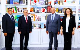 Çavuşoğlu, Azerbaycan Milli İlimler Akademisi’nde KKTC bölümünün açılışını yaptı