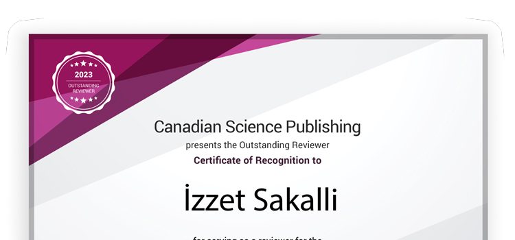 DAÜ Fizik ve Kimya Bölümleri Başkanı  Sakallı’ya Kanada'dan 2023 yılının "Üstün Hakemi" ödülü