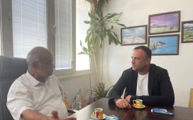 TDP heyeti, Lefke Belediye Başkanı Aziz Kaya’yı ziyaret etti